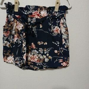 Floral Print Navy Shorts